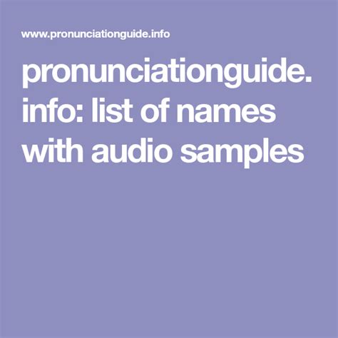 how to pronounce names audio.